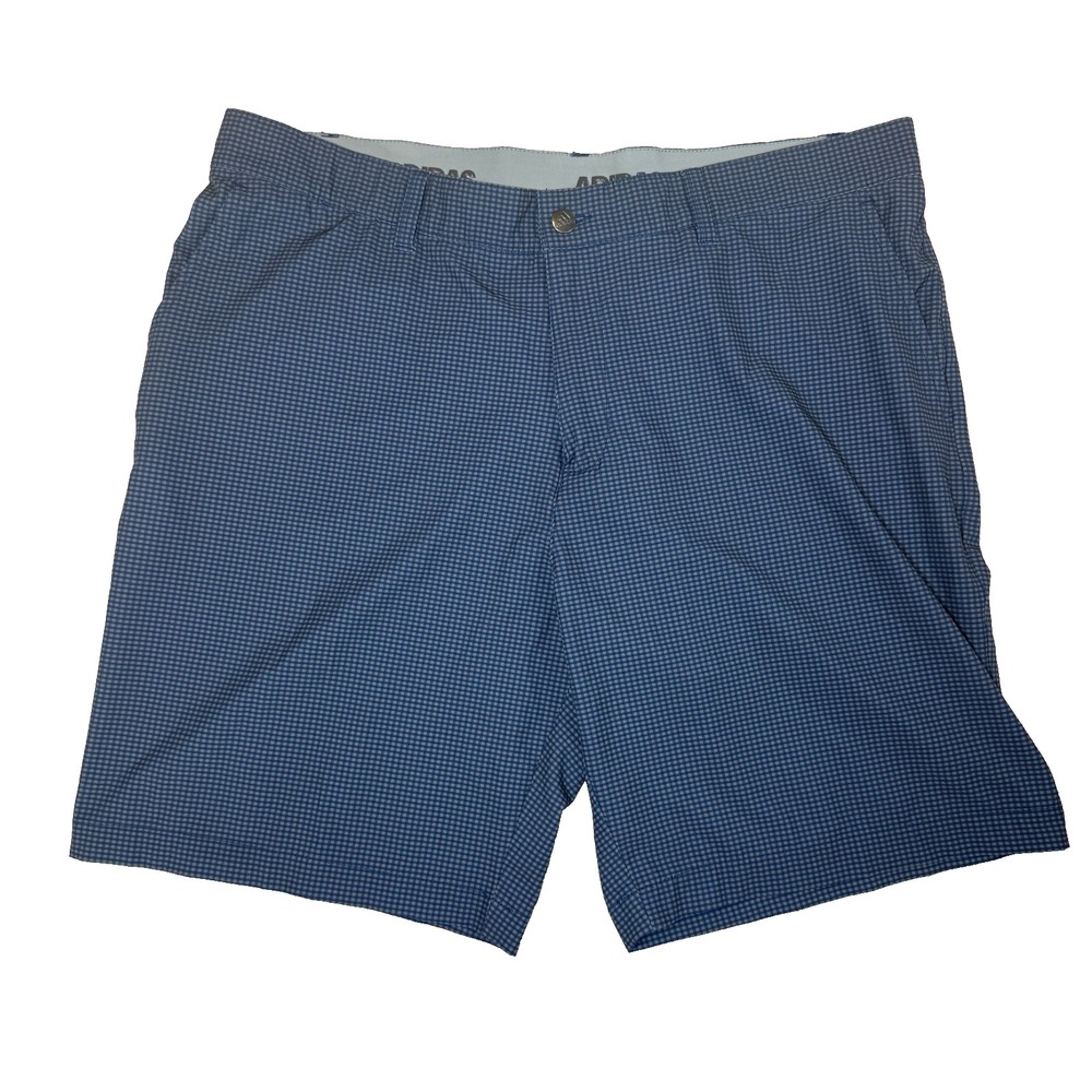 Adidas Ultimate Blue Micro Checkered Performance Stretch Golf Shorts Mens 38